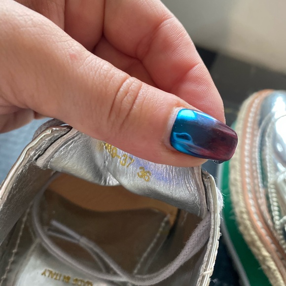 PRADA SS 2011 Silver Leather Brogues Derby Espadrille Creeper Sz 36/US 5.5-6 - Picture 8 of 10